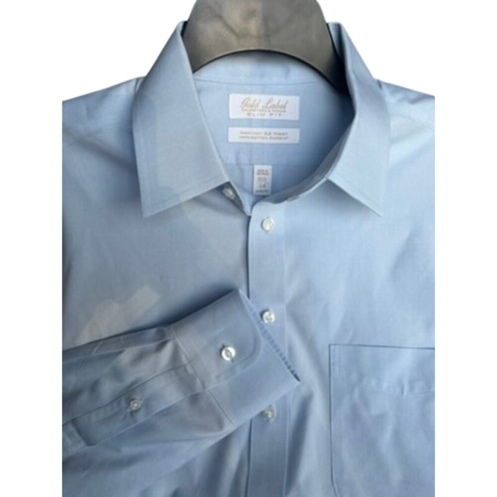Gold Label Roundtree & Yorke 15.5/34 (Medium) Slim Fit Dress Shirt Long Sleeve